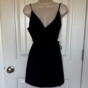 Princess Polly Black Mini Wrap Dress